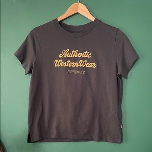 Levi's Dark Grey Authentic‎ Western Wear Grapic Tee Womens XS NWT